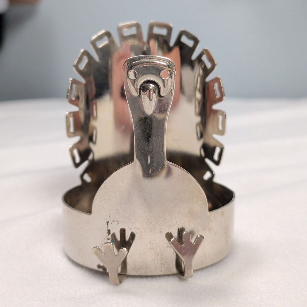 Slatkin & Co Bath & Body Works Turkey Mini Candle Holder Silver Metal Thanksgivi